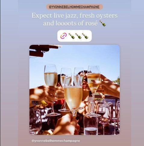 Cheering glasses of champagne on a sunny day